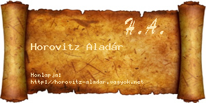 Horovitz Aladár névjegykártya
